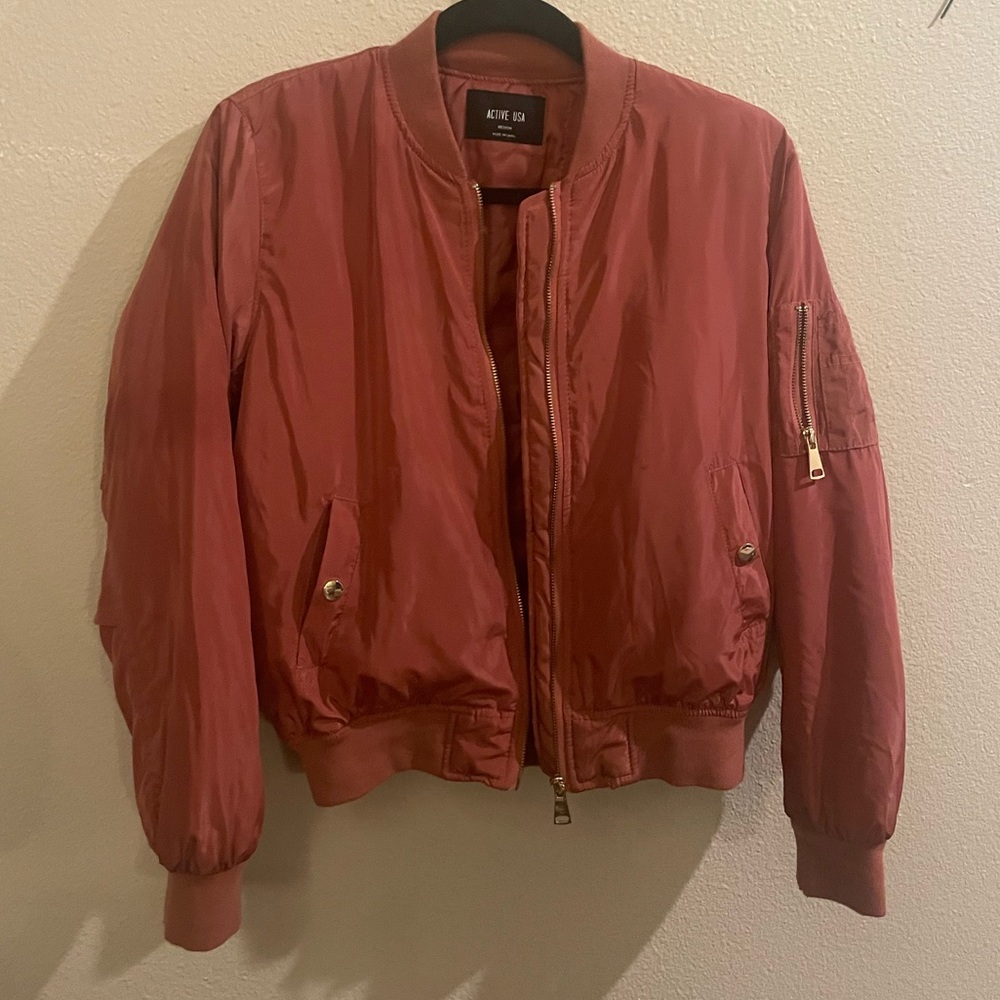 Active USA Women's Red Bomber Jacket